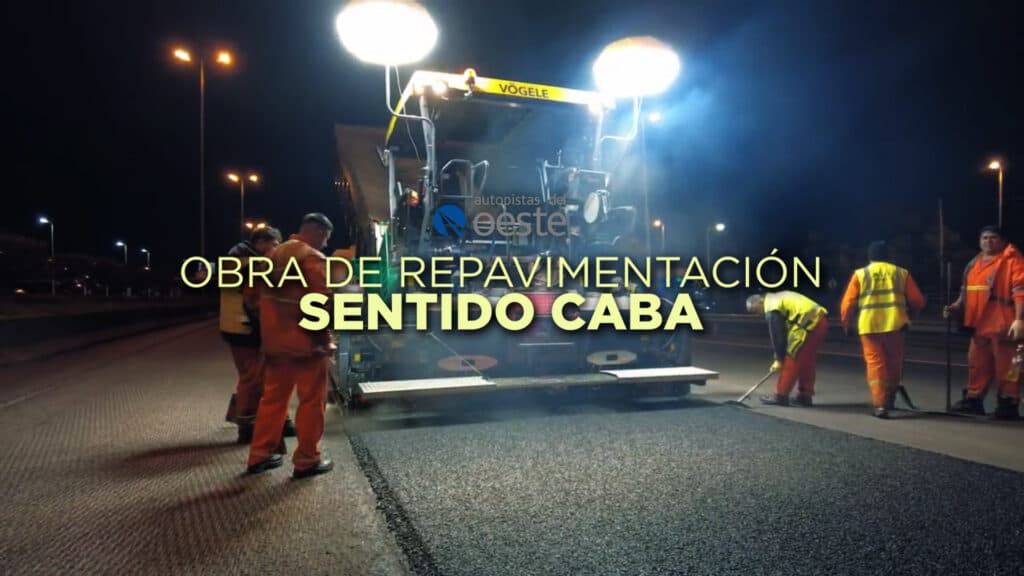 Obras de repavimentación en Acceso Oeste